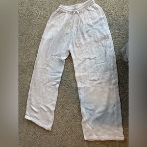 Beach White Drawstring Pants
